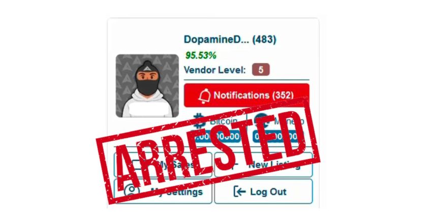 Dark Web Vendor “DopemineDealer” Arrested: $1.5M Crypto Seized